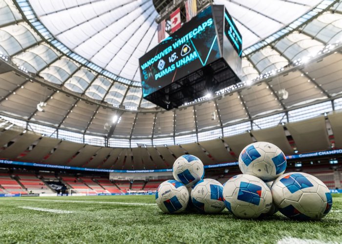 VANCOUVER, BC, Apr. 2, 2025: CONCACAF Champions Cup soccer game between the Vancouver Whitecaps and UNAM Pumas.