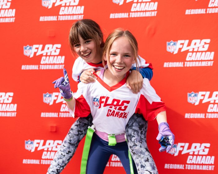 EDMONTON, AB, Jun. 15, 2024: Players celebrate after winning the Canadian NFL Flag Regionals in EDMONTON.