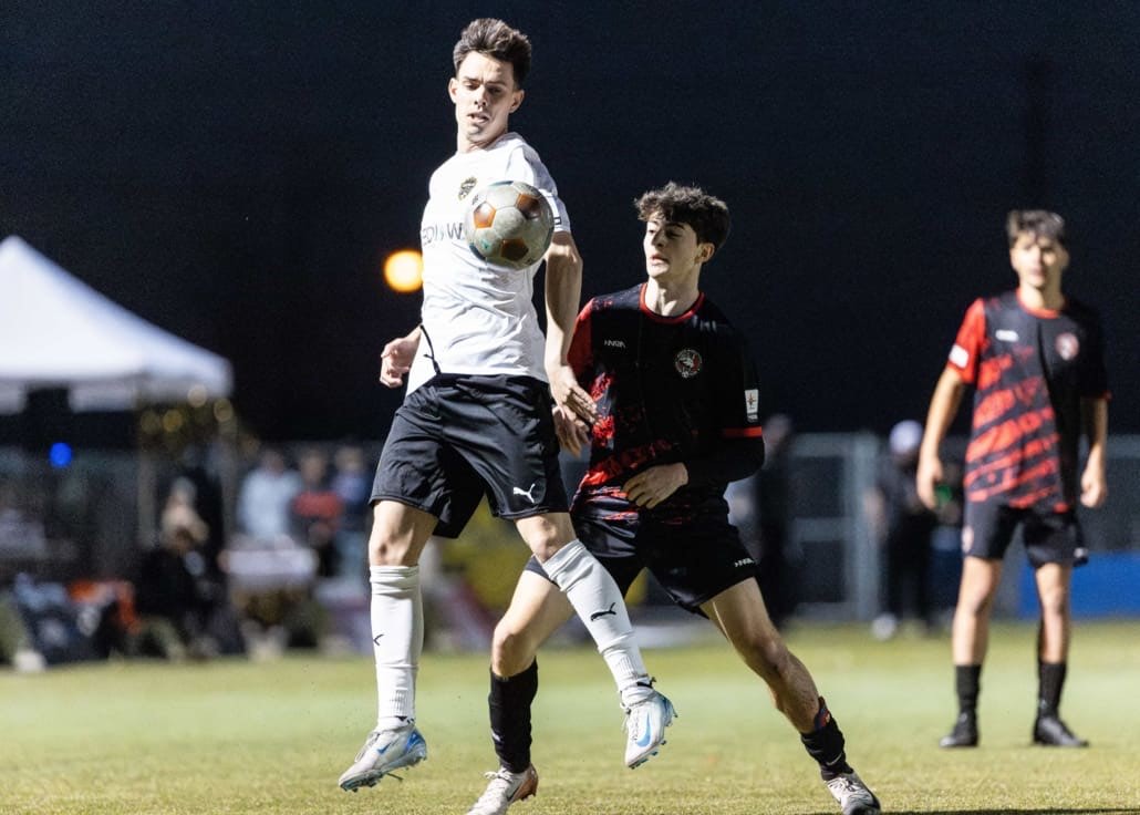 League1 Ontario soccer action between North Mississauga SC and Waterloo United on May 9, 2025 at RIM Park in Waterloo