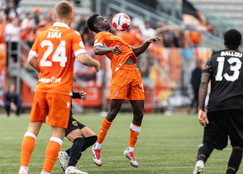 Canadian Premier League soccer action between Atlético Ottawa and Forge FC on May 13, 2025 at Hamilton Stadium in Hamilton