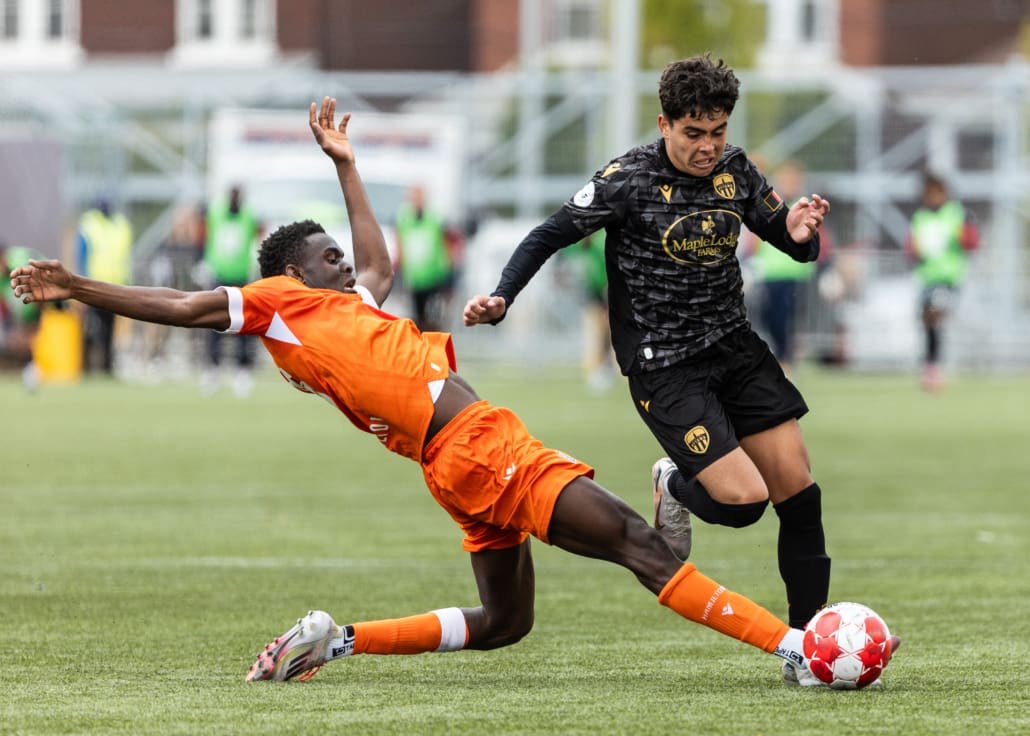 Canadian Premier League soccer action between Atlético Ottawa and Forge FC on May 13, 2025 at Hamilton Stadium in Hamilton