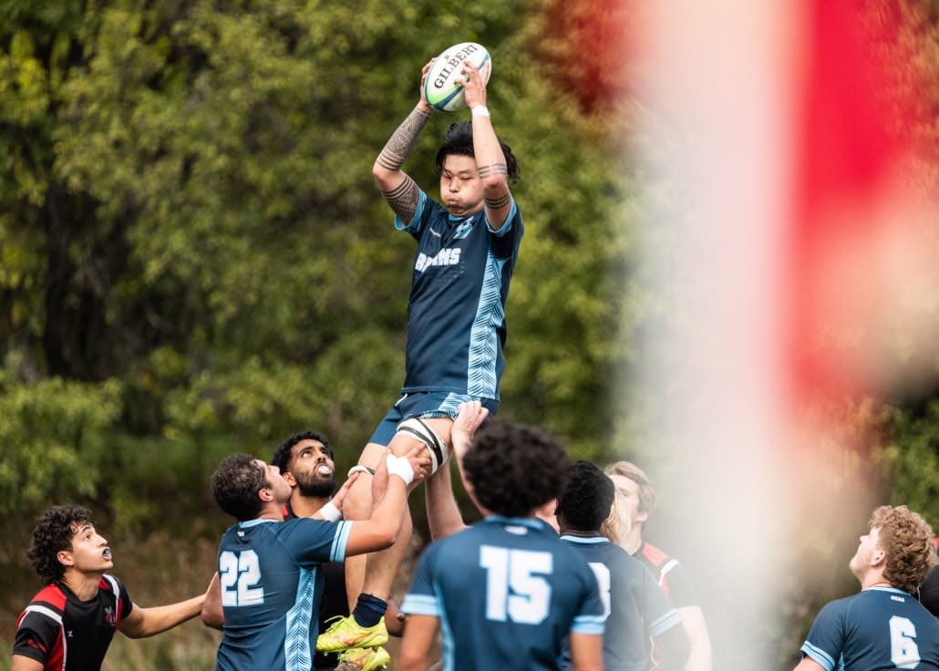 Ontario Colleges Athletic Association rugby game between the Sheridan Bruins and the Seneca Sting on September 27, 2025 at Sheridan College