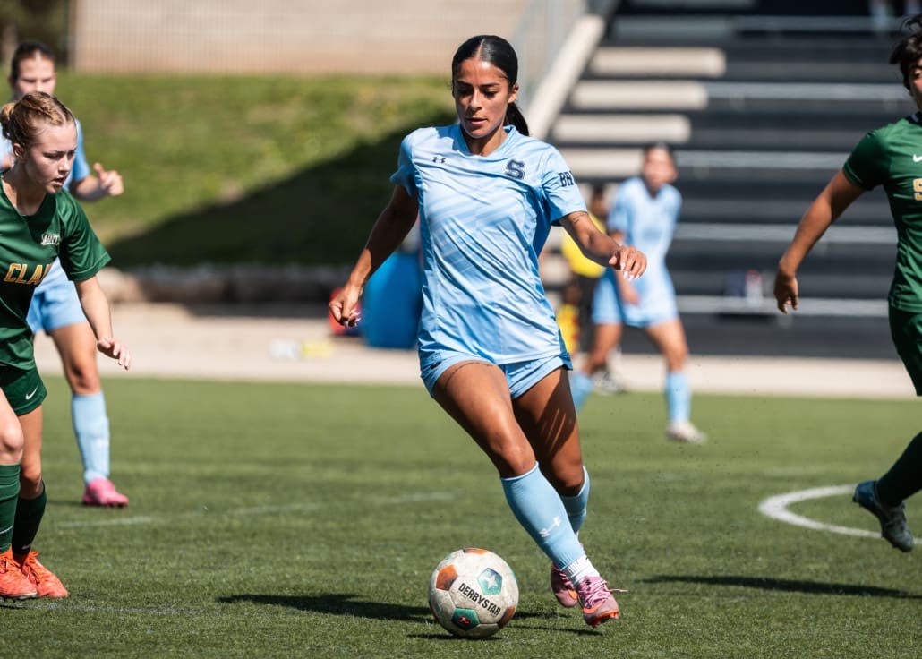 Ontario Colleges Athletic Association soccer action between the St. Clair Saints and Sheridan Bruins on September 27, 2025 at Sheridan College