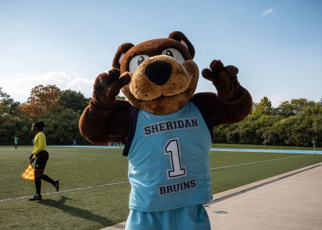 Ontario Colleges Athletic Association soccer action between the St. Clair Saints and Sheridan Bruins on September 27, 2025 at Sheridan College