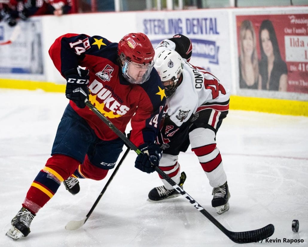 Ontario Junior Hockey League, Buckland Cup Championship Series. Game three between the Wellington Dukes and Georgetown Raiders