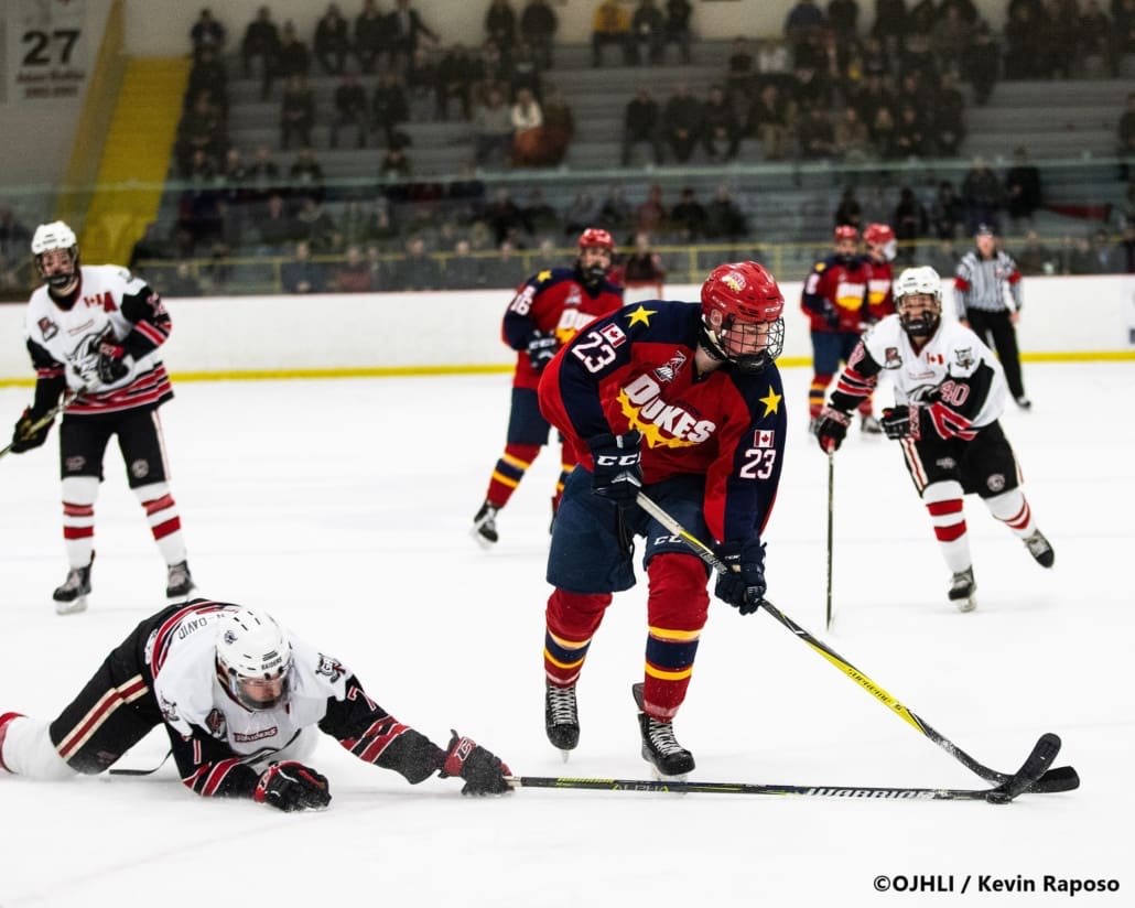 Ontario Junior Hockey League, Buckland Cup Championship Series. Game three between the Wellington Dukes and Georgetown Raiders