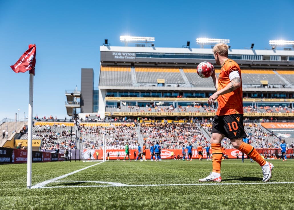 Canadian Championship action between CF Montréal and Forge FC on May 7, 2024 at Tim Hortons Field in Hamilton