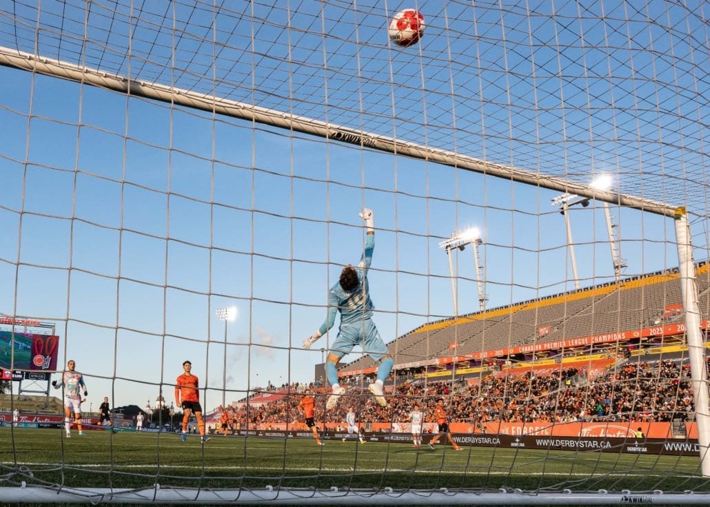 Canadian Premier League semi-final soccer action between Atlético Ottawa and Forge FC on November 2, 2024 at Tim Hortons Field in Hamilton