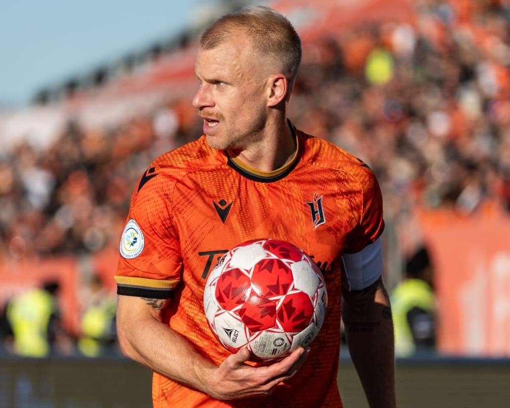 Canadian Premier League semi-final soccer action between Atlético Ottawa and Forge FC on November 2, 2024 at Tim Hortons Field in Hamilton