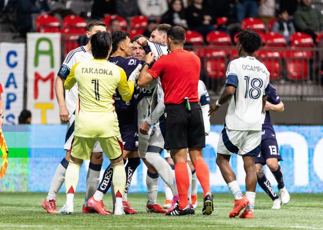 CONCACAF Champions Cup soccer action between Pumas UNAM and the Vancouver Whitecaps on April 2, 2025 at BC Place in Vancouver