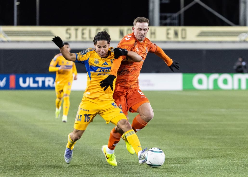 CONCACAF Champions Cup soccer action between Tigres UANL and Forge FC on February 3, 2026 at Hamilton Stadium in Hamilton