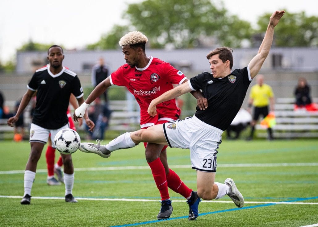 Sports Photography – League1 Ontario Regular Season, Men's Soccer, Durham United FA vs. North Mississauga SC in Mississauga, Ontario, Canada at Paramount Fine Foods Outdoor Turf Field