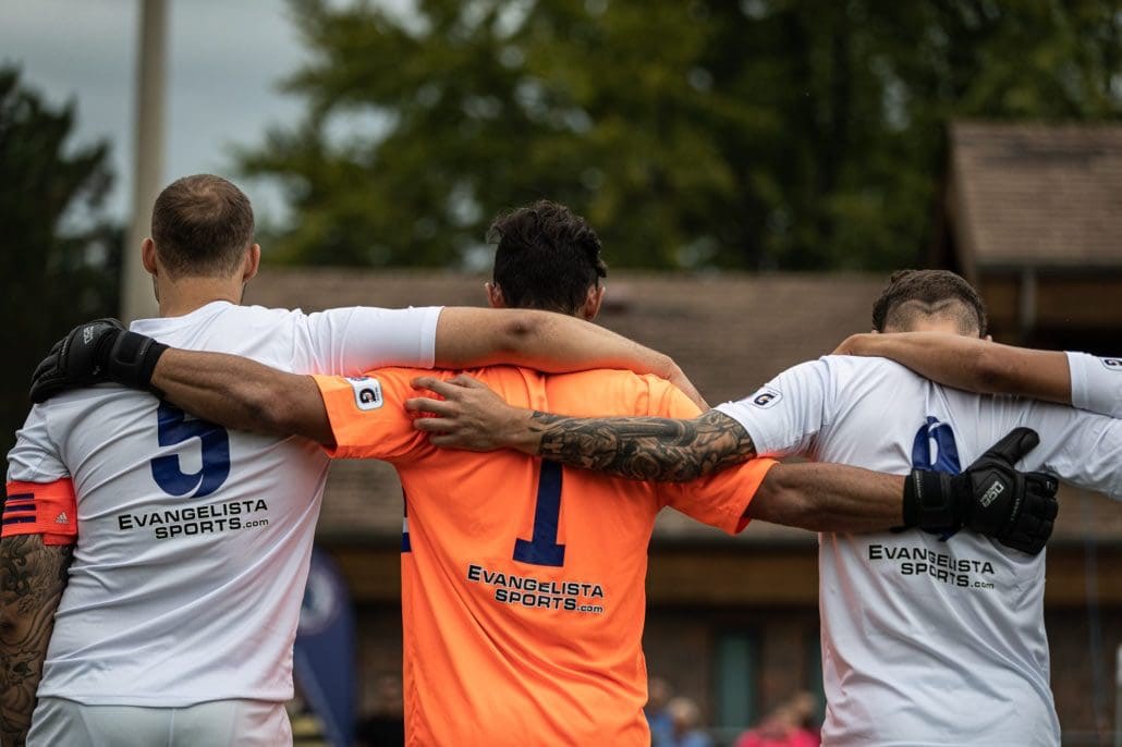 Sports Photography – League1 Ontario Playoffs, Men's Soccer, Woodbridge Strikers and Oakville Blue Devils in Oakville, Ontario, Canada at Bronte Athletic Park