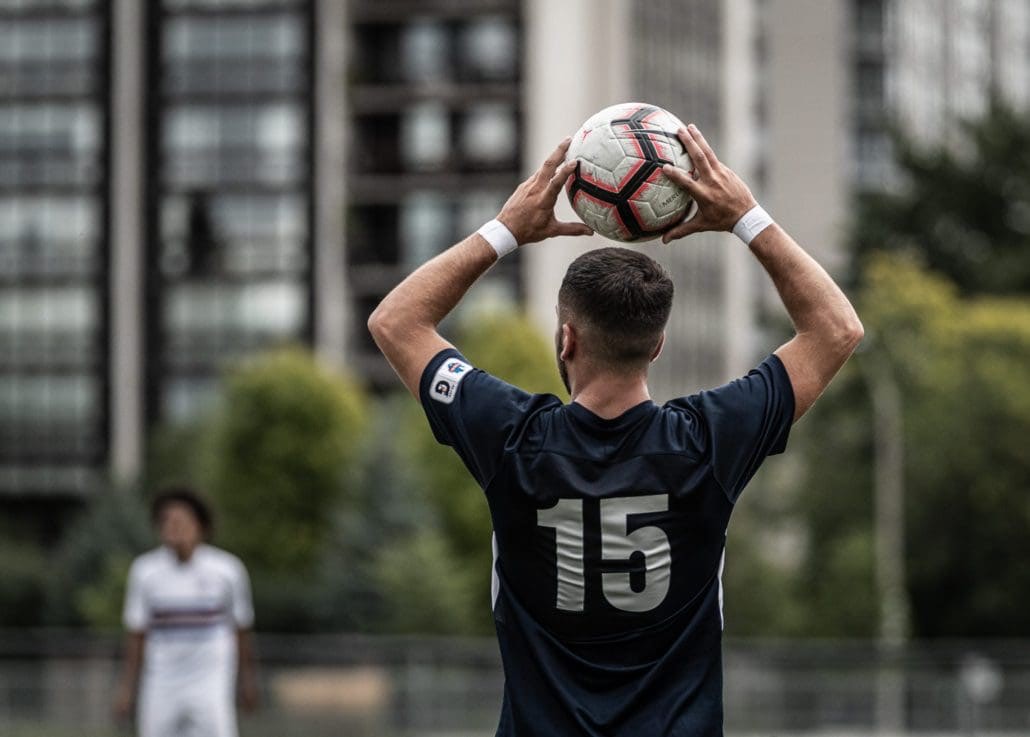 Sports Photography – League1 Ontario Playoffs, Men's Soccer, Woodbridge Strikers and Oakville Blue Devils in Oakville, Ontario, Canada at Bronte Athletic Park