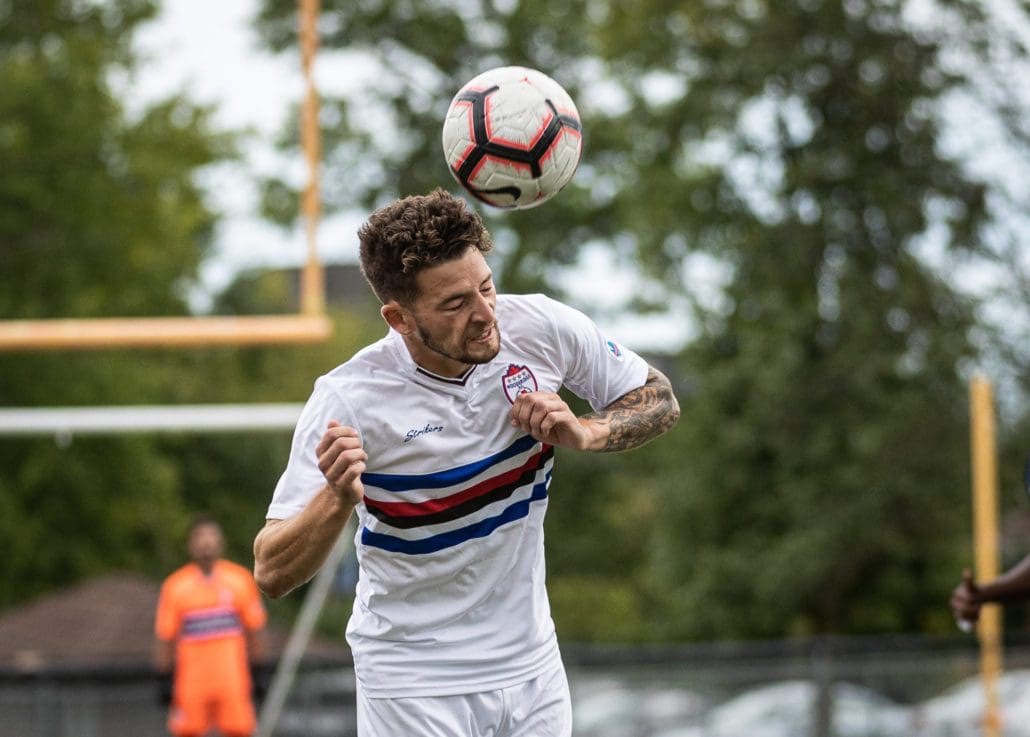Sports Photography – League1 Ontario Playoffs, Men's Soccer, Woodbridge Strikers and Oakville Blue Devils in Oakville, Ontario, Canada at Bronte Athletic Park