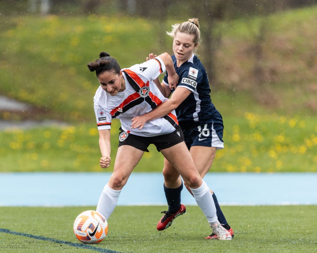 League1 Ontario soccer game between Oakville Blue Devils and Alliance United