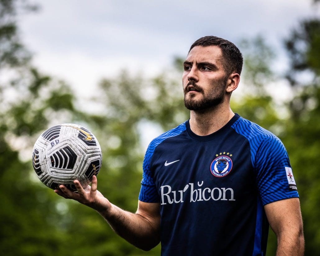 League1 Ontario soccer game between the Oakville Blue Devils and Alliance United