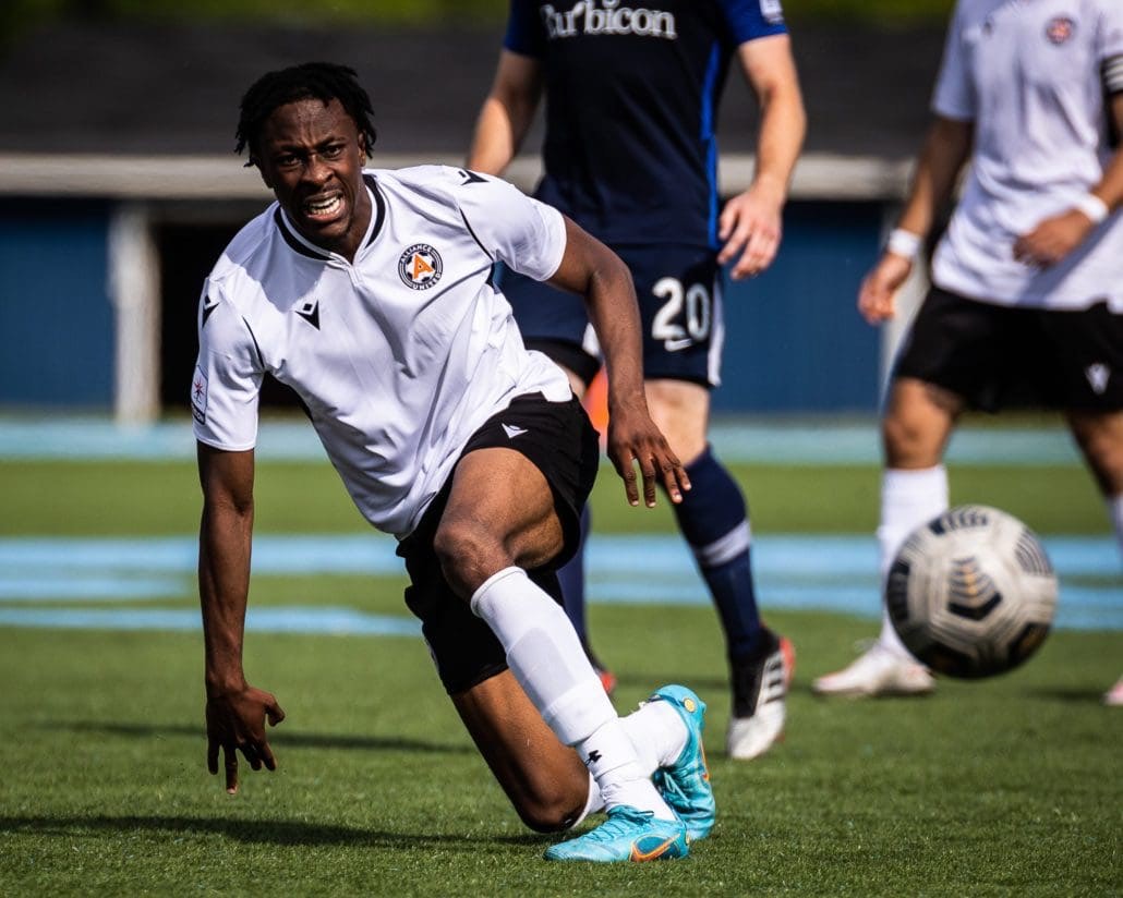League1 Ontario soccer game between the Oakville Blue Devils and Alliance United