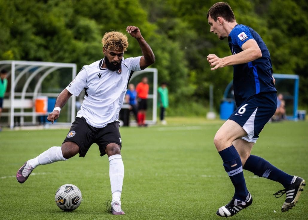 League1 Ontario soccer game between the Oakville Blue Devils and Alliance United