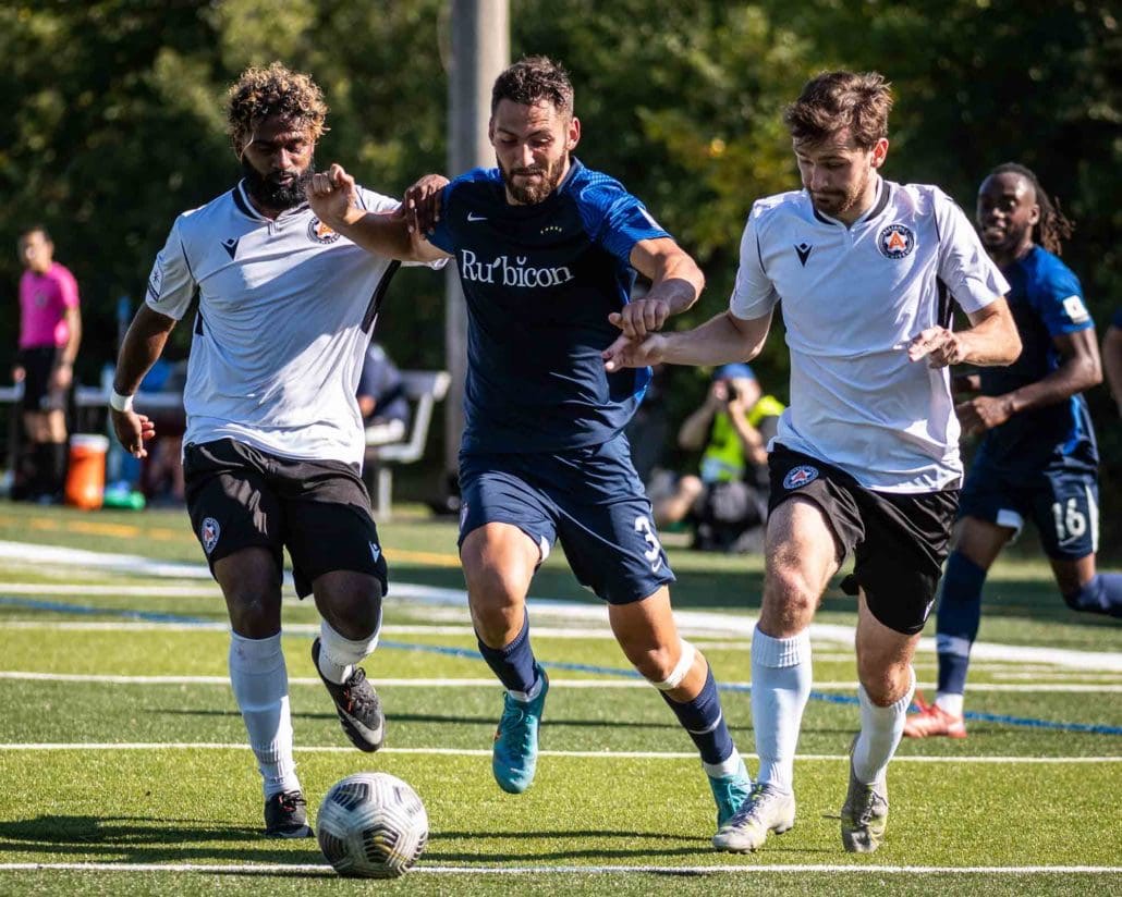 League1 Ontario soccer game between Oakville Blue Devils and Alliance United