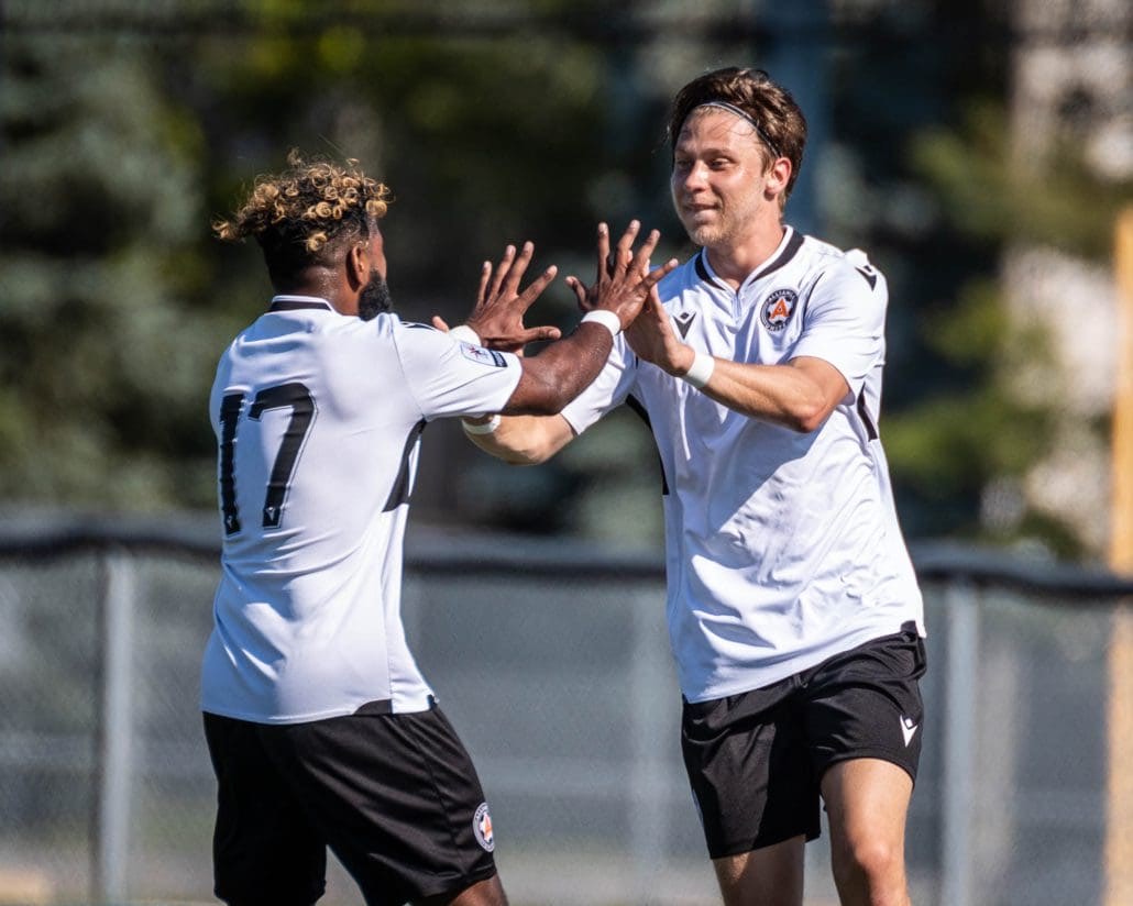 League1 Ontario soccer game between Oakville Blue Devils and Alliance United
