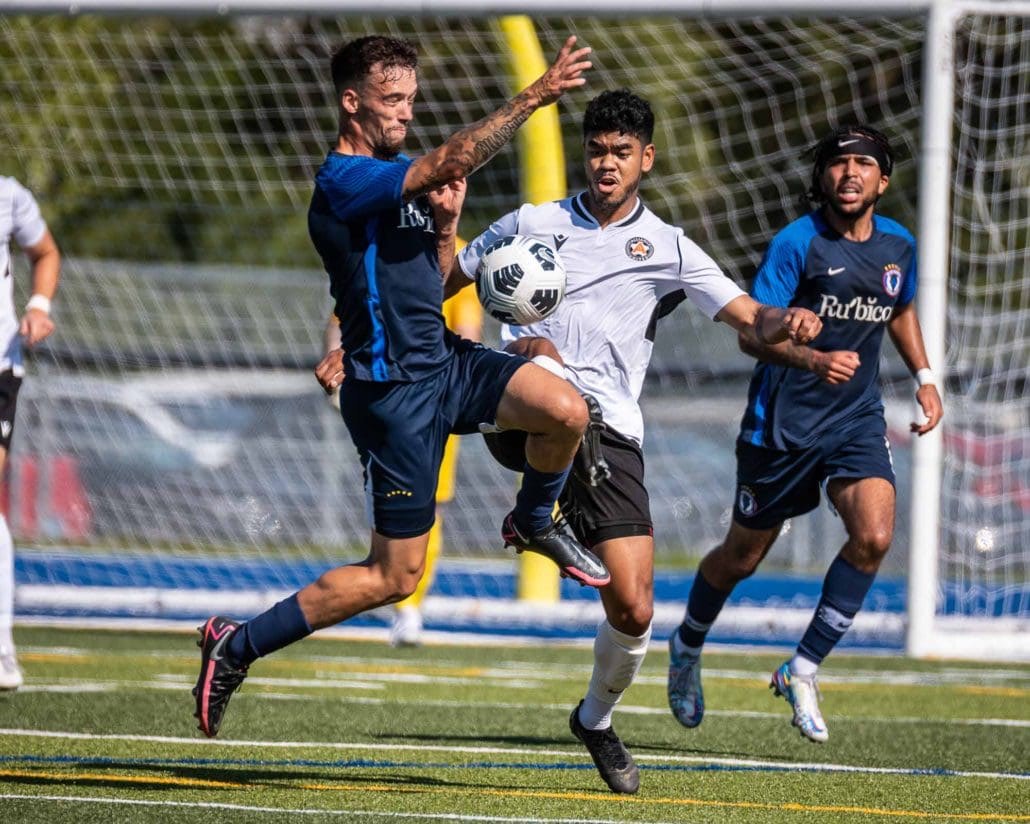 League1 Ontario soccer game between Oakville Blue Devils and Alliance United