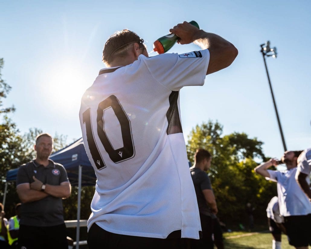 League1 Ontario soccer game between Oakville Blue Devils and Alliance United