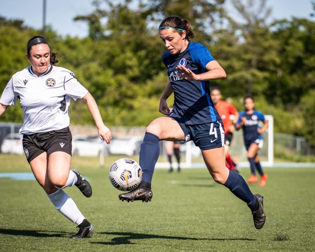 League1 Ontario soccer game between the Oakville Blue Devils and Alliance United FC