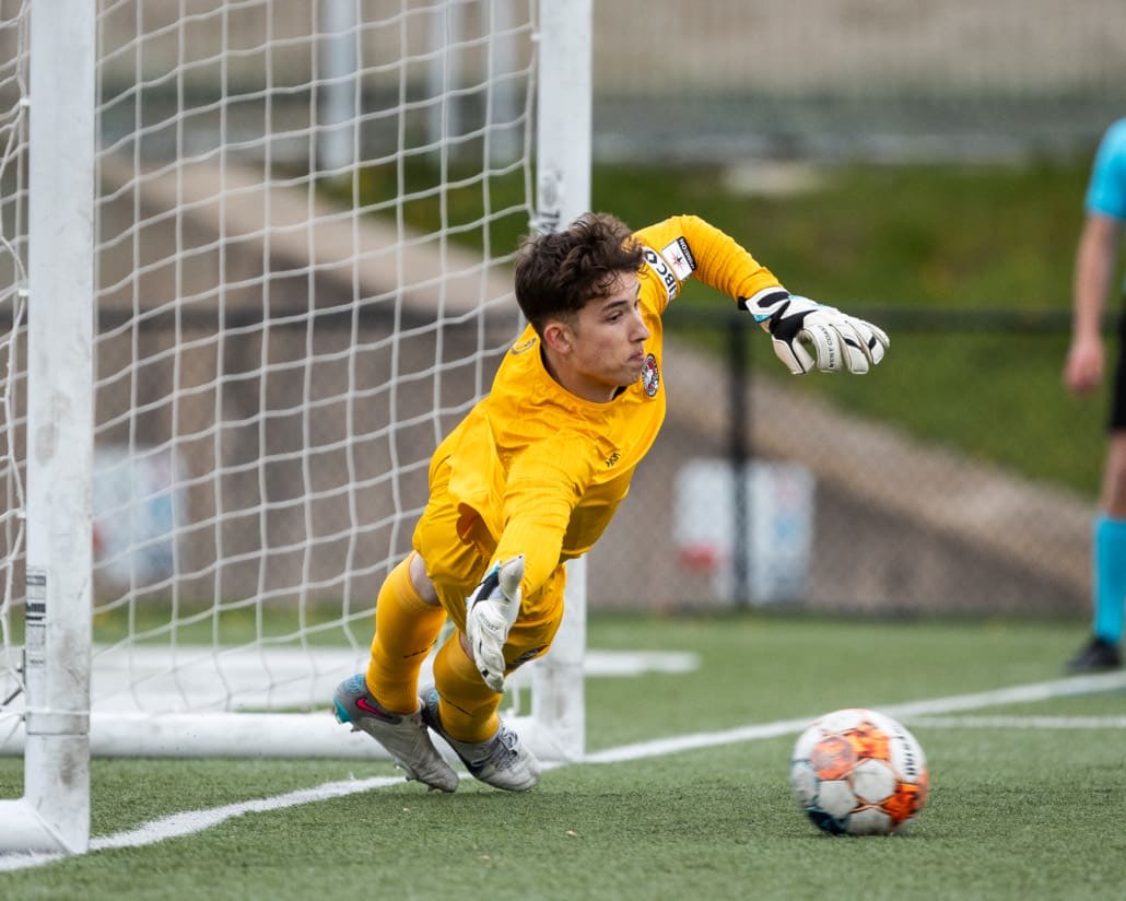 ST. CATHARINES, ON - Apr 21, 2024: League1 Ontario soccer game between St. Catharines Roma Wolves and North Mississauga SC. (Photo by Kevin Raposo / League1 Ontario)