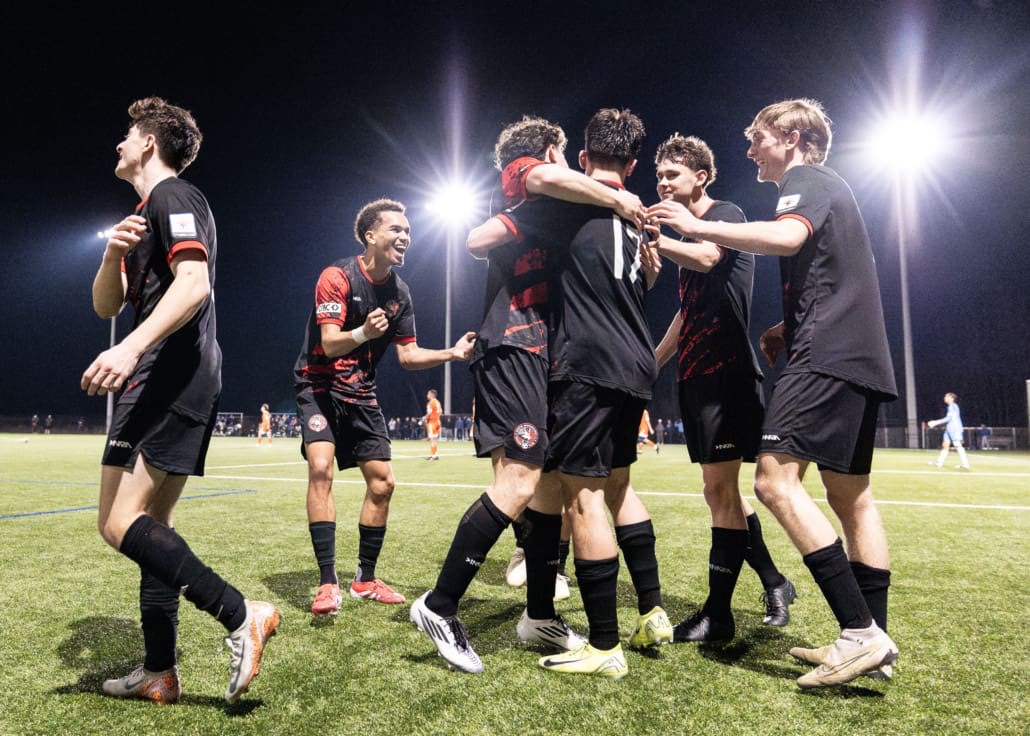 League1 Ontario soccer action between Hamilton United and North Mississauga SC on April 18, 2025 at Churchill Meadows