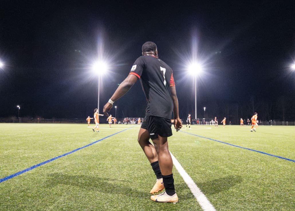 League1 Ontario soccer action between Hamilton United and North Mississauga SC on April 18, 2025 at Churchill Meadows