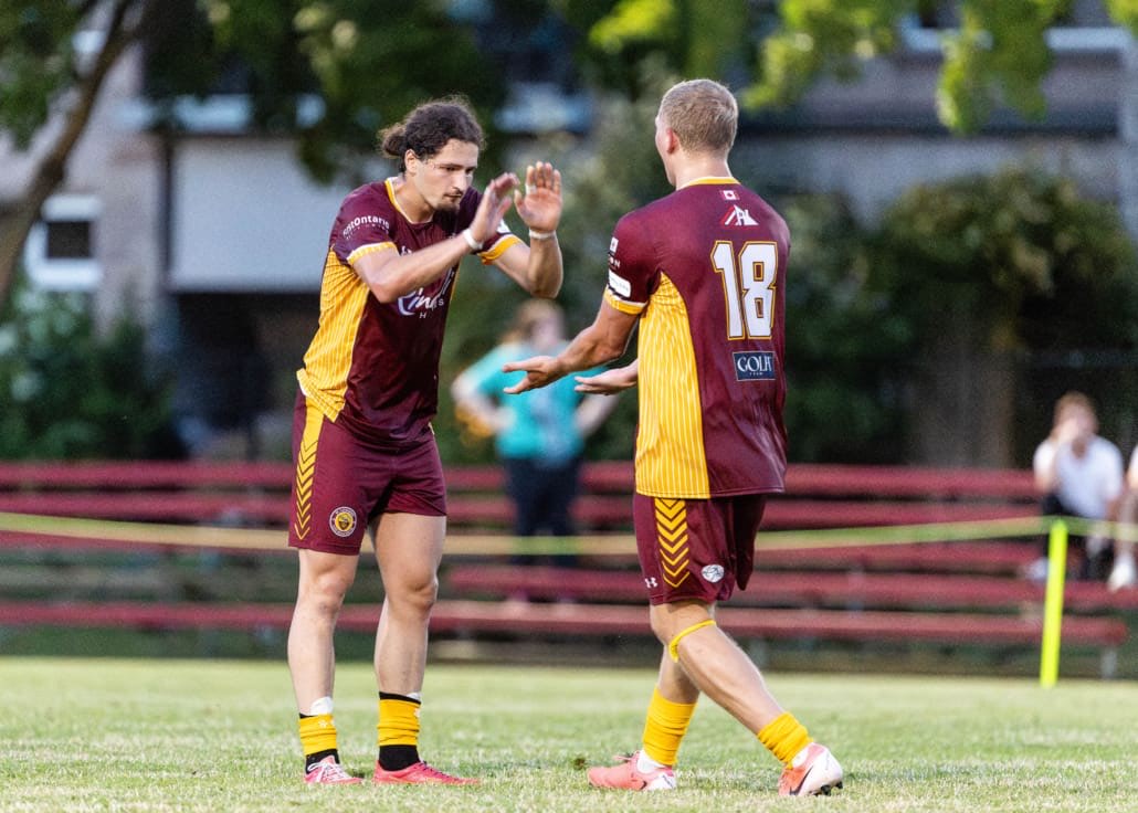 League1 Ontario soccer action between Simcoe Rovers and Roma Wolves on June 27, 2025 at Club Roma in St. Catharines