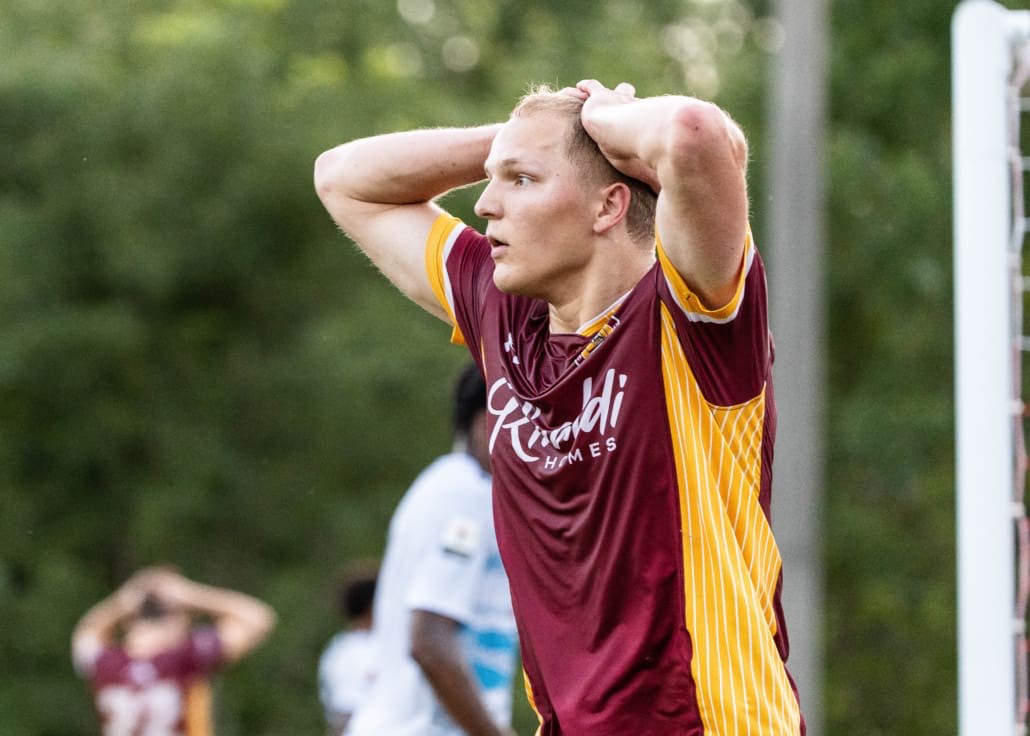 League1 Ontario soccer action between Simcoe Rovers and Roma Wolves on June 27, 2025 at Club Roma in St. Catharines