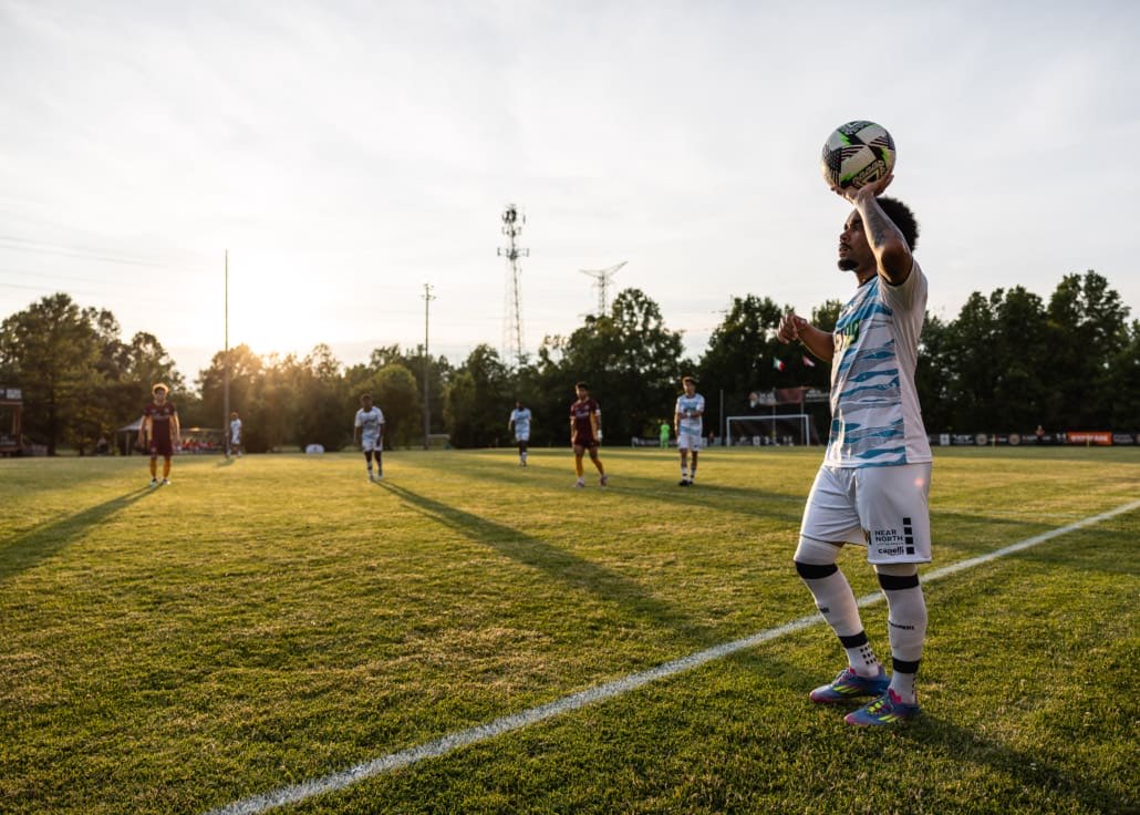League1 Ontario soccer action between Simcoe Rovers and Roma Wolves on June 27, 2025 at Club Roma in St. Catharines