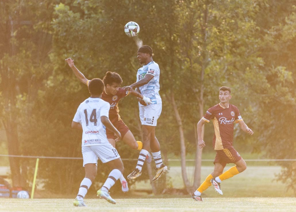 League1 Ontario soccer action between Simcoe Rovers and Roma Wolves on June 27, 2025 at Club Roma in St. Catharines