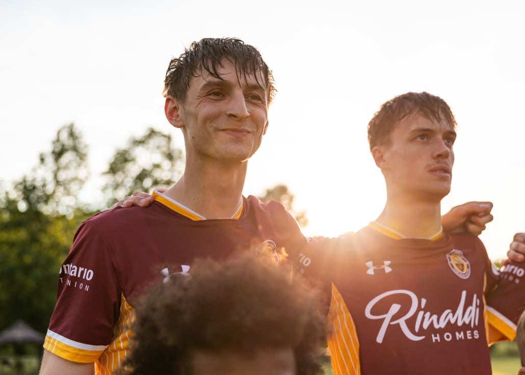 League1 Ontario soccer action between Simcoe Rovers and Roma Wolves on June 27, 2025 at Club Roma in St. Catharines