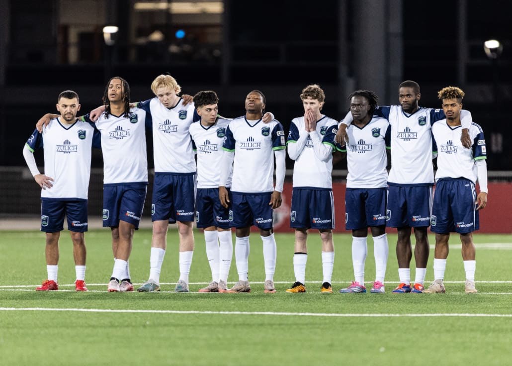 League1 Ontario soccer action between Sudbury Cyclones and York United Academy on April 12, 2025 at York Lions Stadium in Toronto