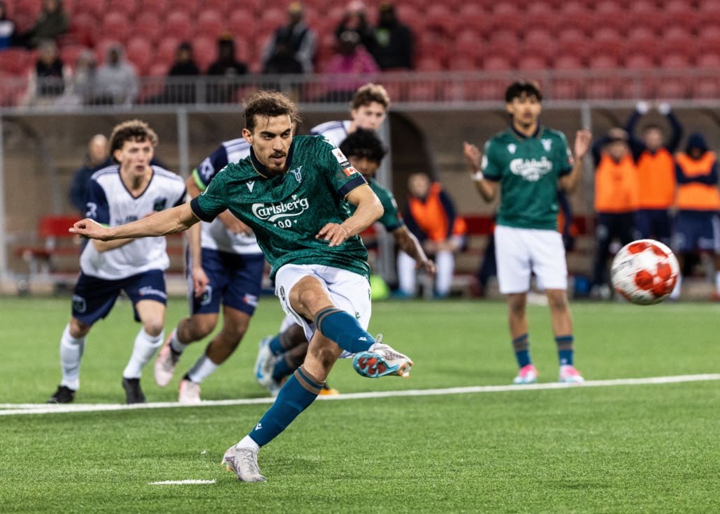League1 Ontario soccer action between Sudbury Cyclones and York United Academy on April 12, 2025 at York Lions Stadium in Toronto