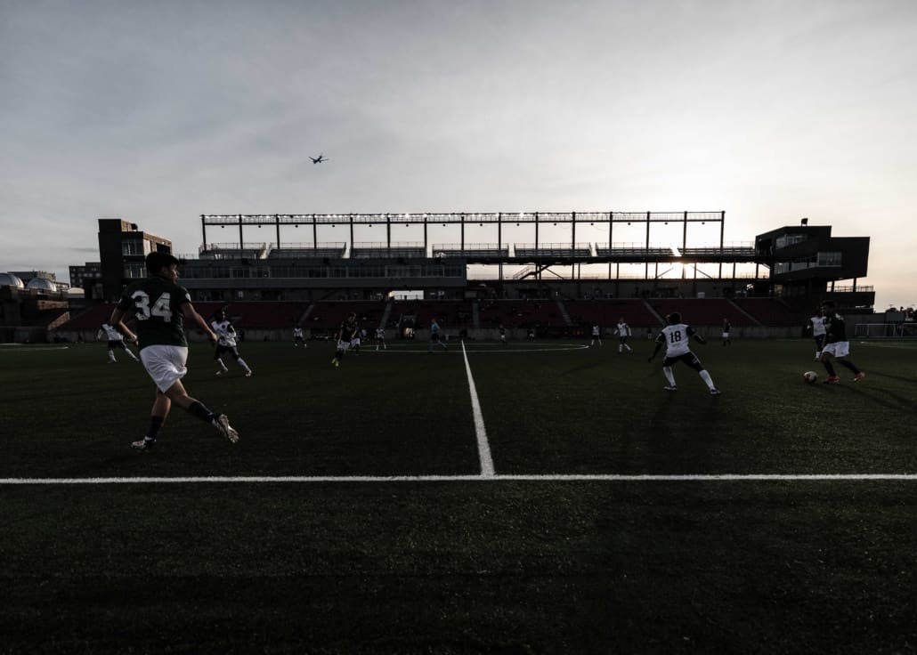 League1 Ontario soccer action between Sudbury Cyclones and York United Academy on April 12, 2025 at York Lions Stadium in Toronto