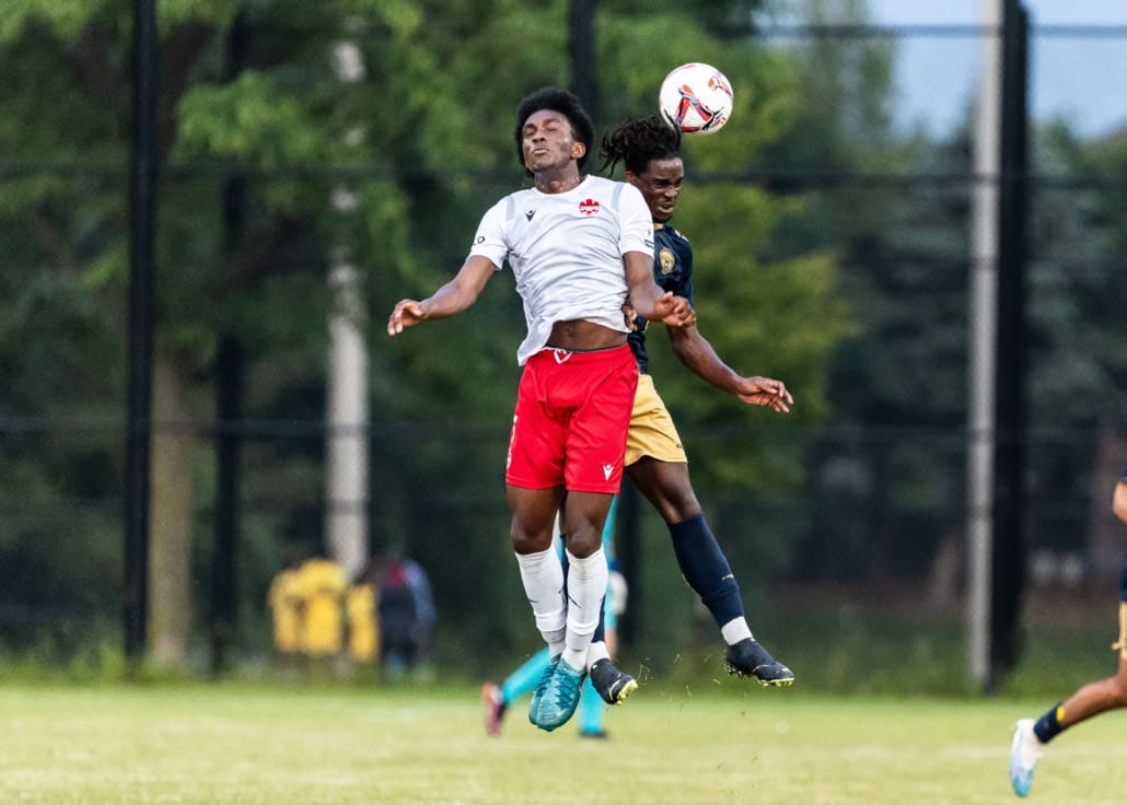 League1 Ontario soccer action between Vaughan Azzurri and Oakville SC on June 18, 2025 at Pine Glen Park in Oakville