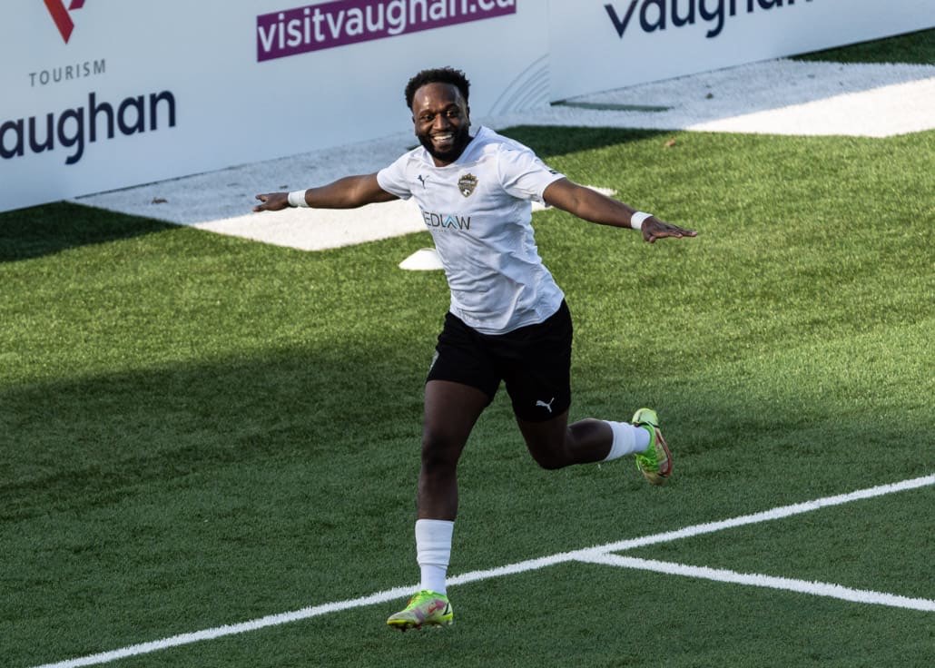 League1 Ontario soccer action between Waterloo United and York United Academy on April 27, 2025 at York Lions Stadium in Toronto