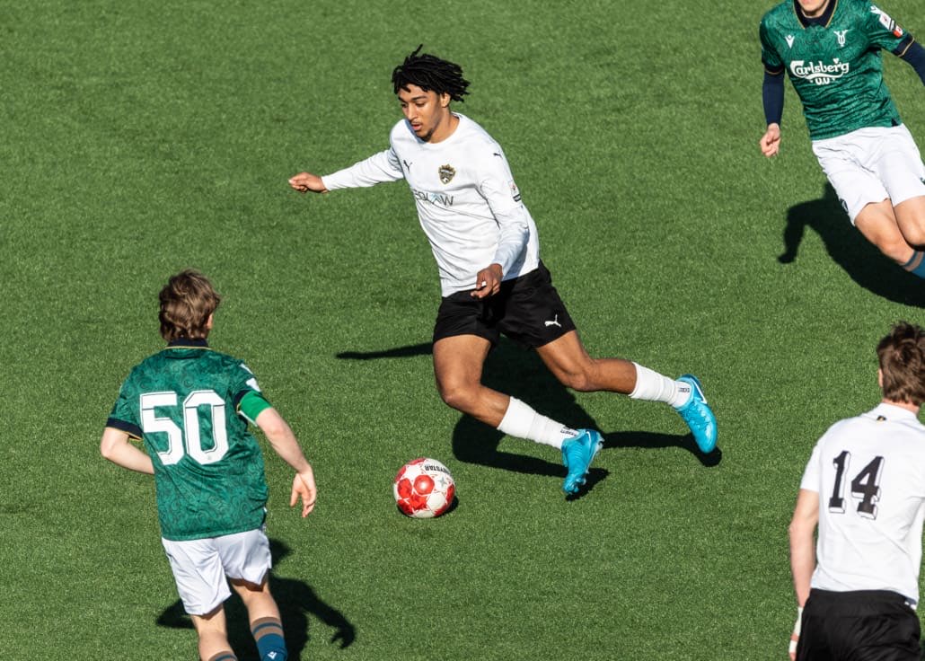 League1 Ontario soccer action between Waterloo United and York United Academy on April 27, 2025 at York Lions Stadium in Toronto