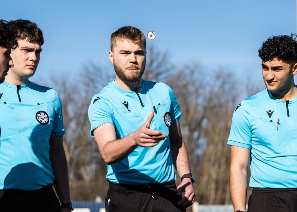 League1 Ontario soccer action between Waterloo United and York United Academy on April 27, 2025 at York Lions Stadium in Toronto