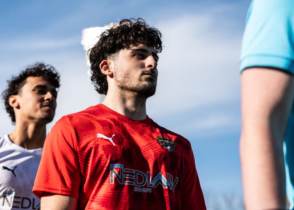 League1 Ontario soccer action between Waterloo United and York United Academy on April 27, 2025 at York Lions Stadium in Toronto