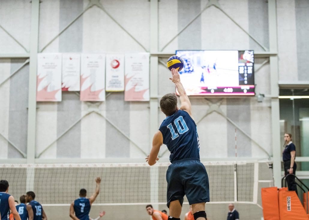 HAMILTON, ON – Feb. 23, 2017: Sheridan Bruins vs. Mohawk Mountaineers at OCAA Championship.