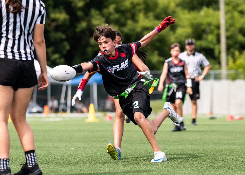NFL Flag Regionals in flag football action on July 12, 2025 at Algonquin College in Ottawa