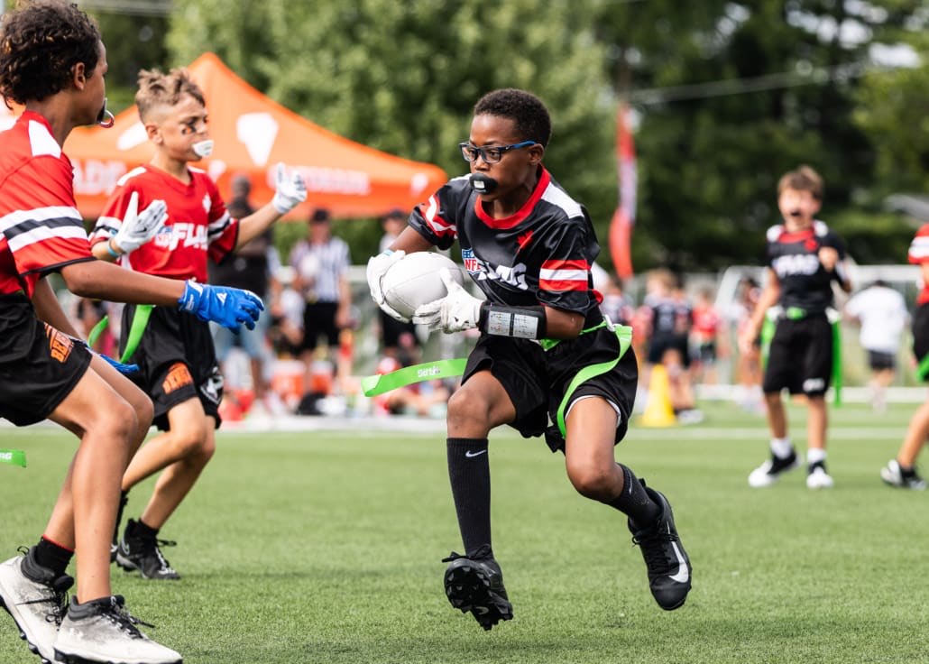 NFL Flag Regionals in flag football action on July 12, 2025 at Algonquin College in Ottawa