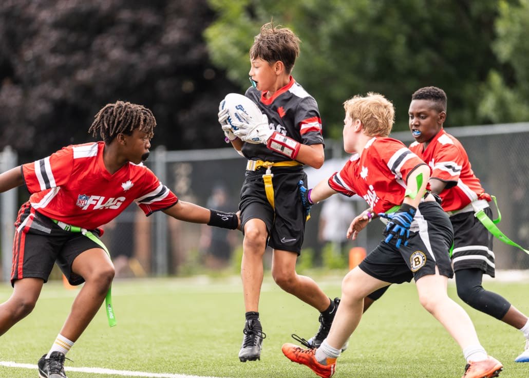 NFL Flag Regionals in flag football action on July 12, 2025 at Algonquin College in Ottawa