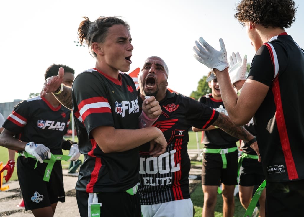 NFL Flag Regionals in flag football action on July 12, 2025 at Algonquin College in Ottawa