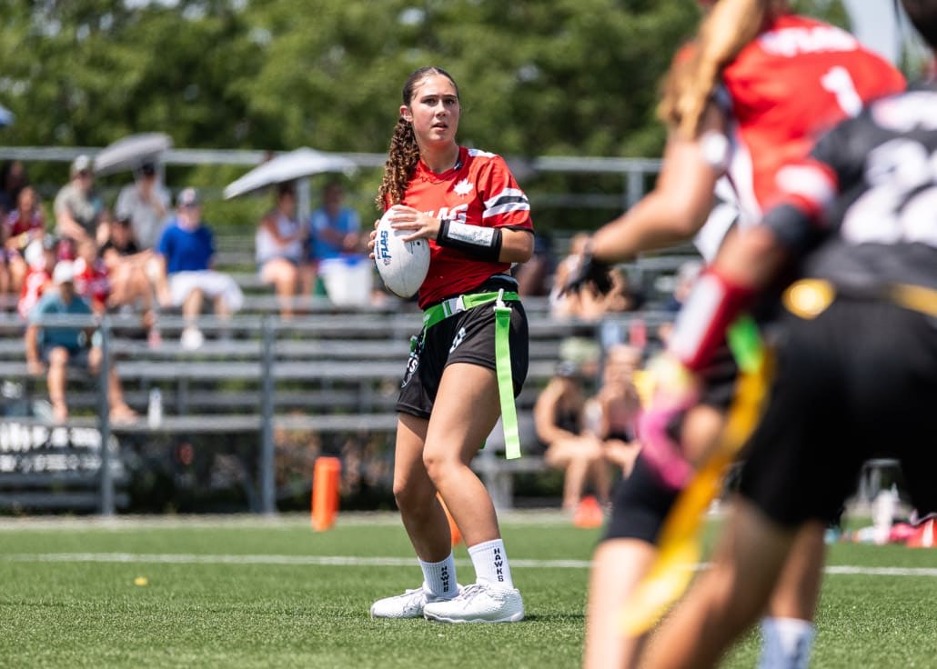 NFL Flag Regionals in flag football action on July 12, 2025 at Algonquin College in Ottawa